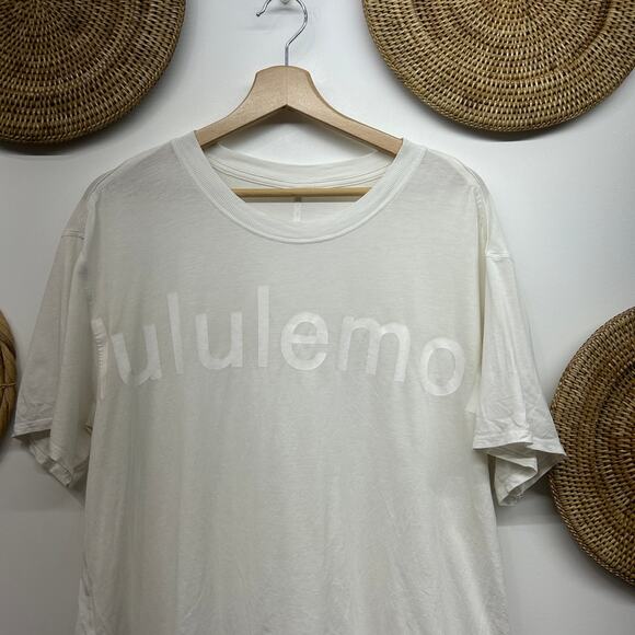 Lululemon White All Yours Tee Graphic T-Shirt Oversized Athleisure Workout Yoga - Picture 4 of 7